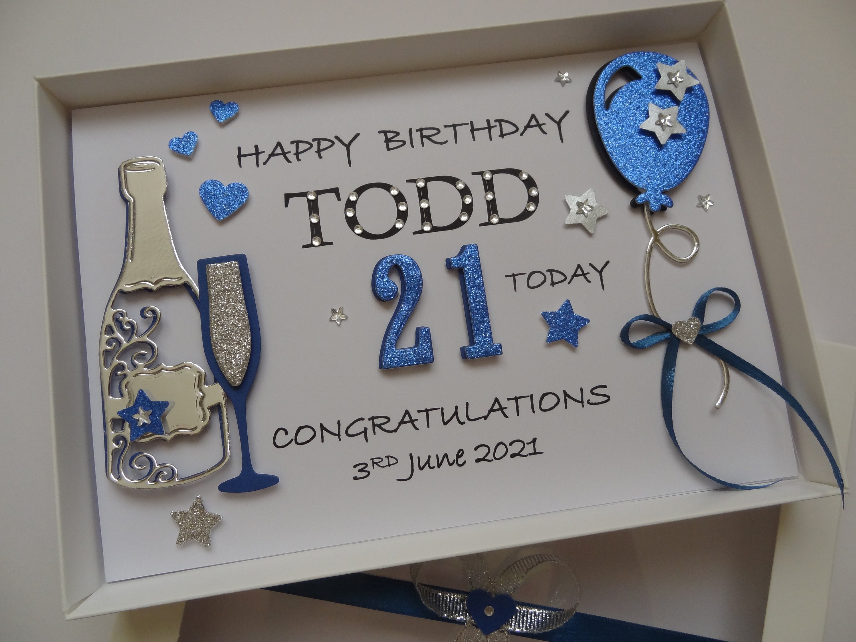 Handmade Personalised 3D Husband Dad Son Nephew Name Birthday Card With ...