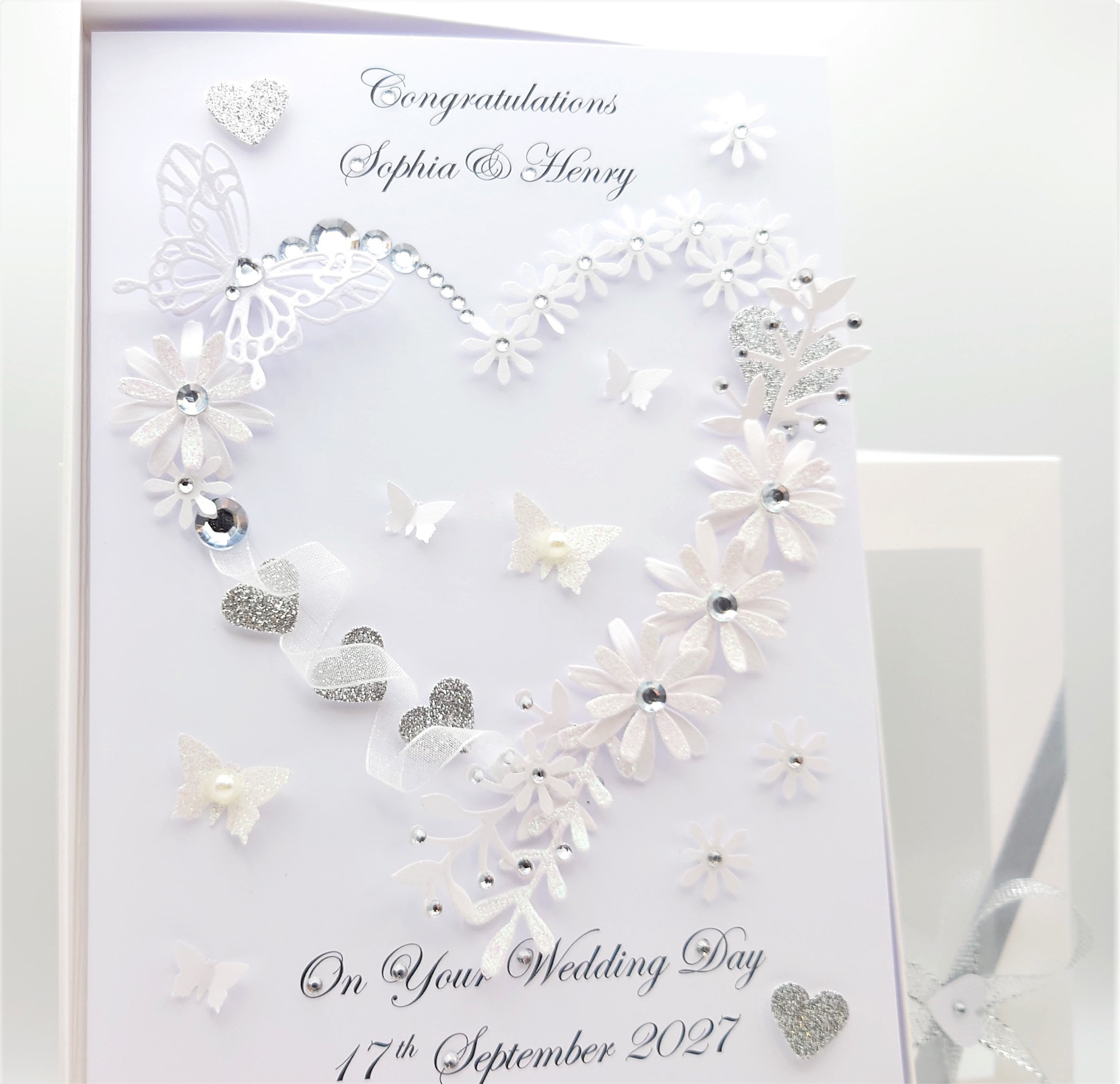 Handmade Personalised 3D Wedding Cards / Anniversary / Engagement Card ...