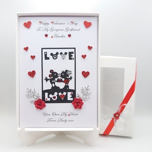 Biglietto di San Valentino di lusso personalizzato fatto a mano con SCATOLA REGALO