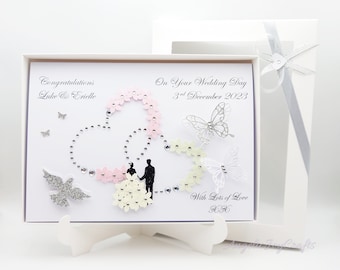 Personalised Luxury Handmade Wedding Card / Anniversary Card with GIFT BOX