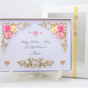 Luxe handgemaakte gepersonaliseerde verjaardag pensioen moeders kaart met geschenkdoos