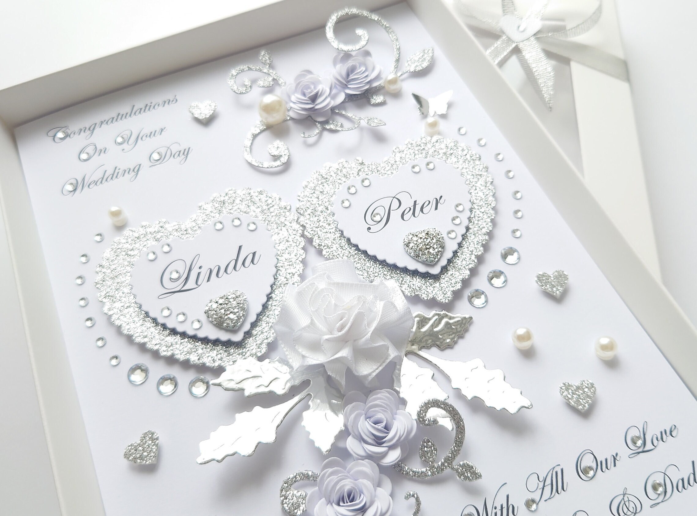 Handmade Personalised 3D Wedding Card / Anniversary / Engagement Card ...