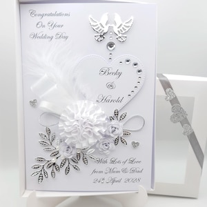 Carte de mariage de luxe personnalisée faite main/anniversaire/carte de fiançailles avec boîte-cadeau