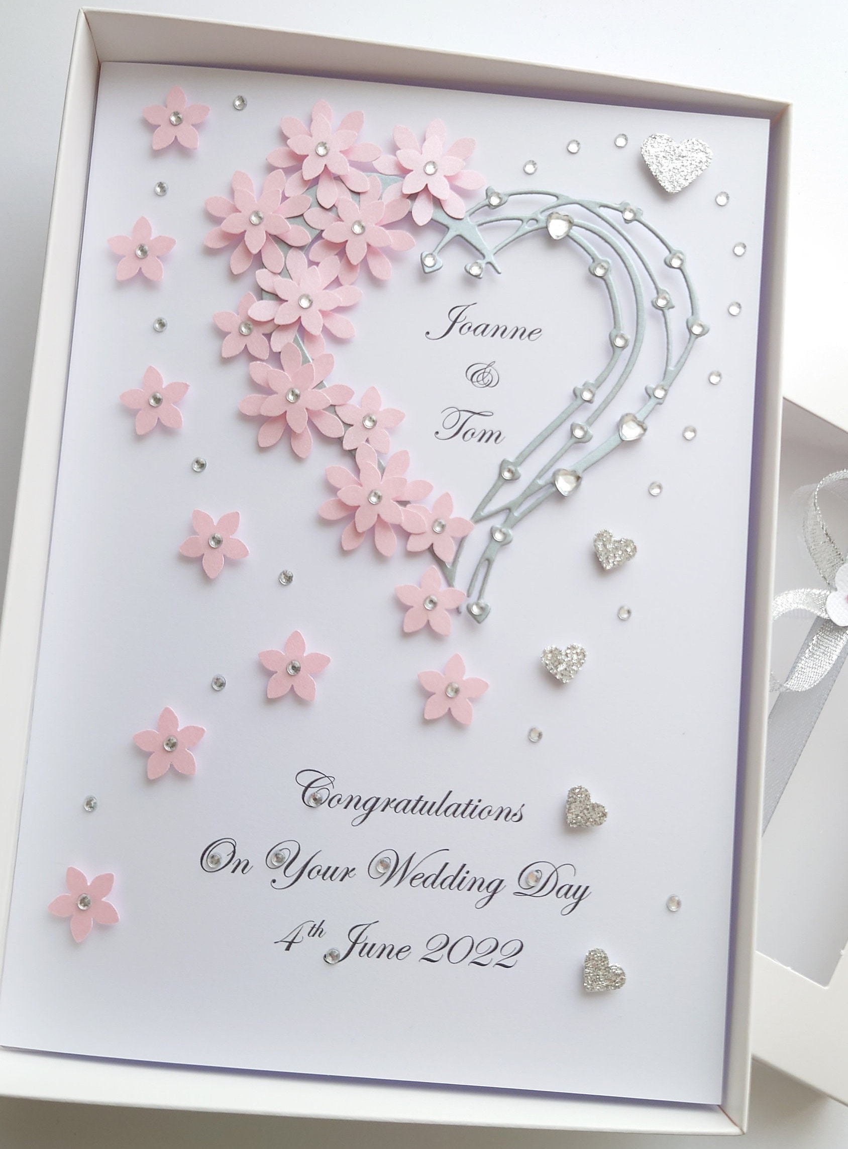 Handmade Personalised 3D Engagement / Wedding Card / Anniversary Card ...