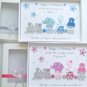 Tarjeta de cumpleaños de lujo personalizada hecha a mano para niño o niña / cualquier edad con CAJA DE REGALO