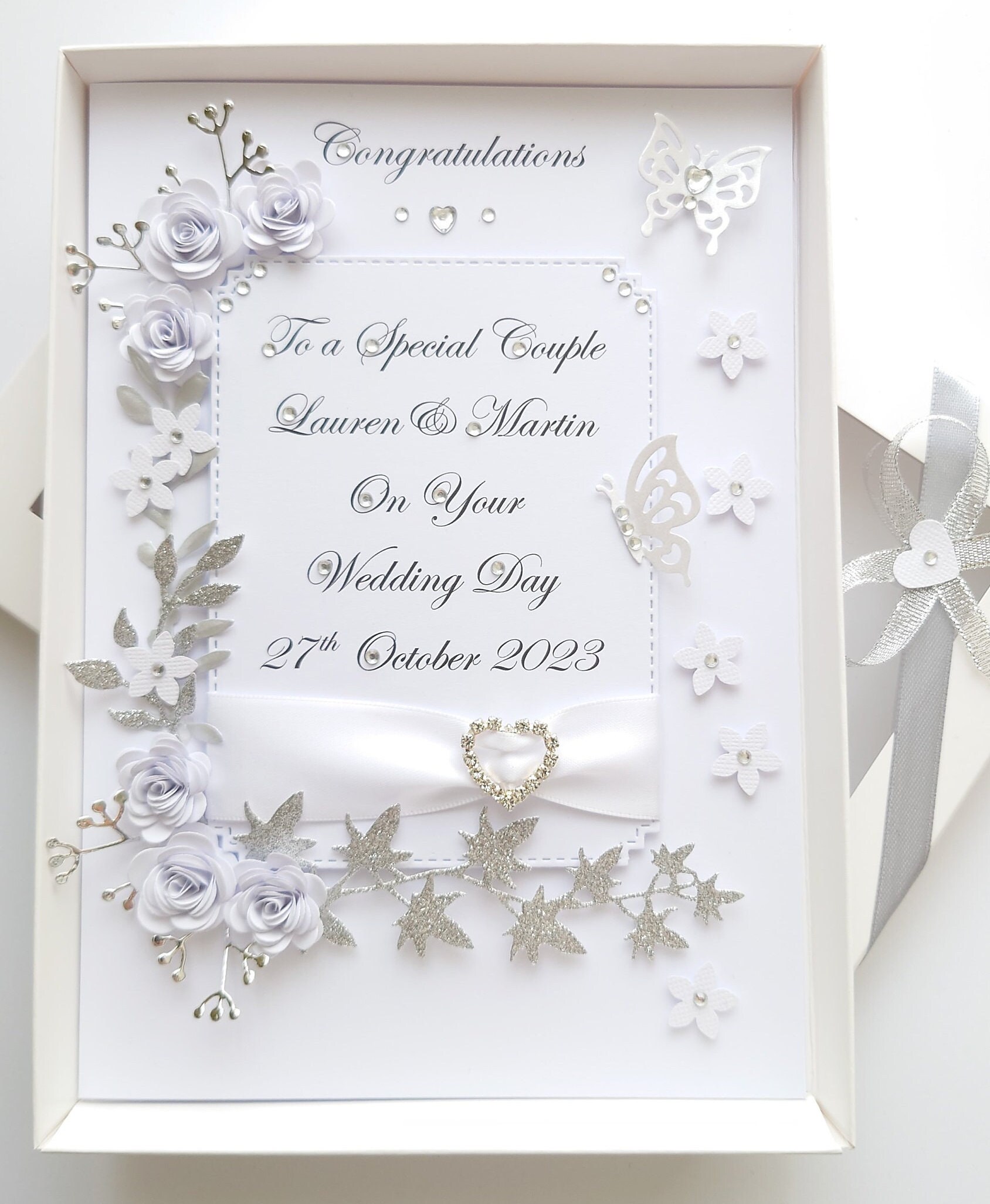Handmade Personalised Luxury Wedding Card / Anniversary / Engagement ...