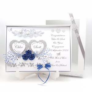 Handgemaakte gepersonaliseerde 3D-trouwkaart / jubileum / verlovingskaart met GESCHENKDOOS