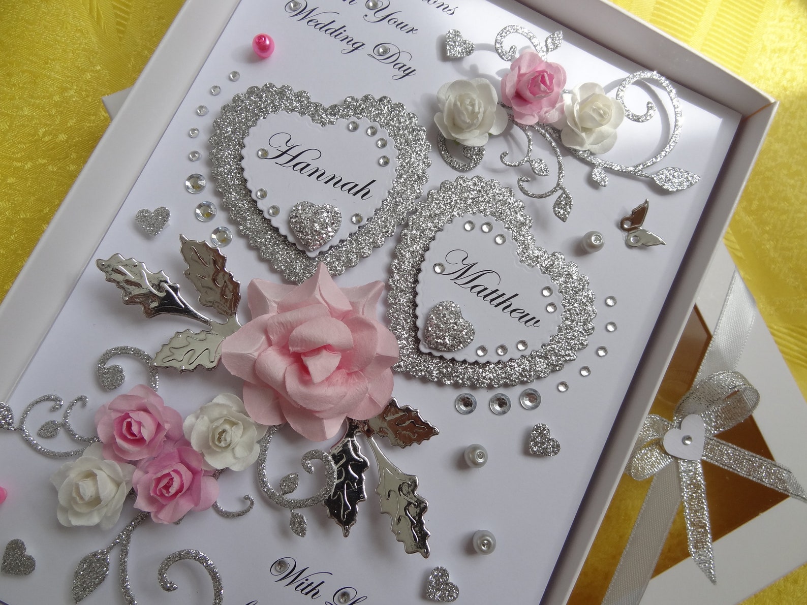 Handmade Personalised 3D Wedding Card / Anniversary / | Etsy