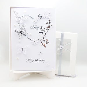 Gepersonaliseerde luxe handgemaakte verjaardagskaart/naam/nummer/valentijnskaart/moederdag met GESCHENKVERPAKKING