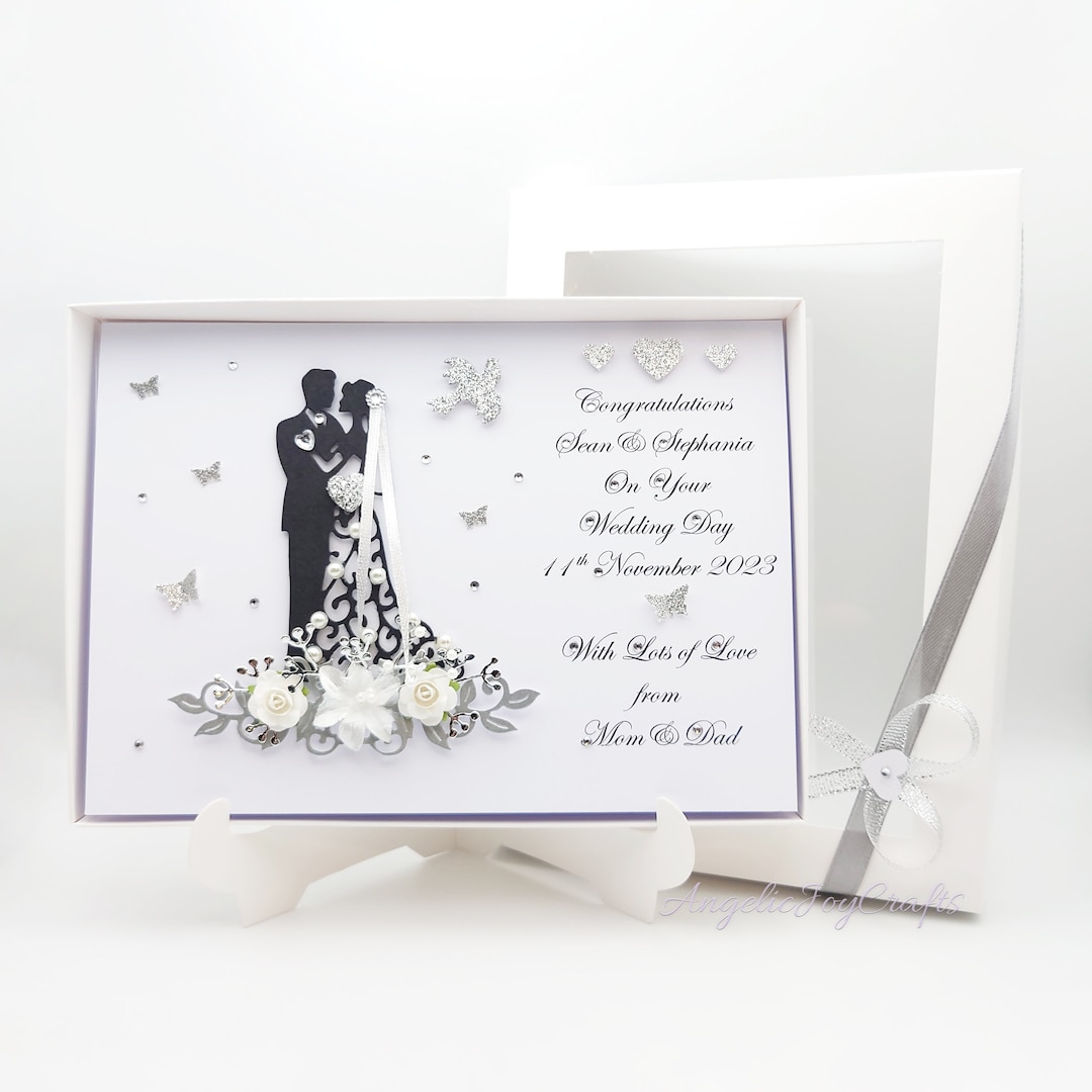 Handmade Personalised 3D Wedding Card / Anniversary / Engagement Card ...