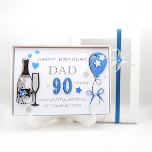 Handgemachte personalisierte 3D-Ehemann-Vater-Sohn-Neffe-Namen-Geburtstagskarte mit GESCHENKBOX