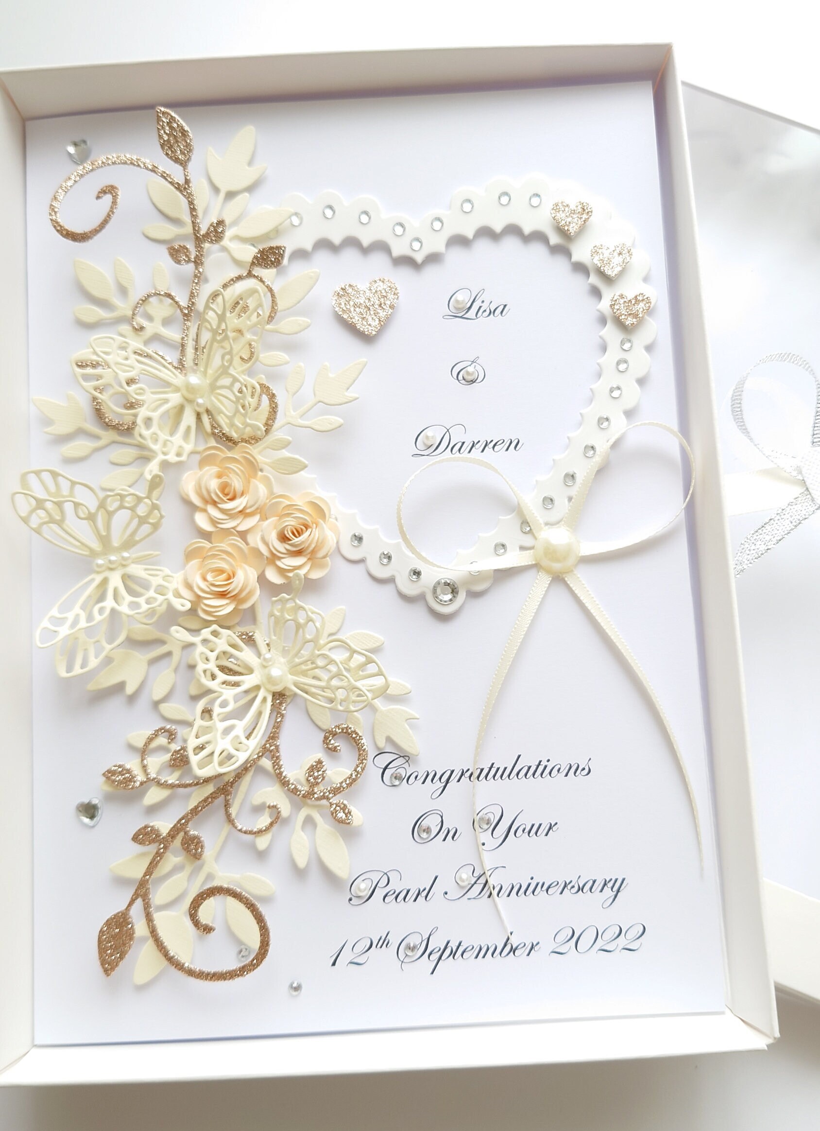 Handmade Personalised 3D Wedding Card / Anniversary Card With GIFT BOX ...