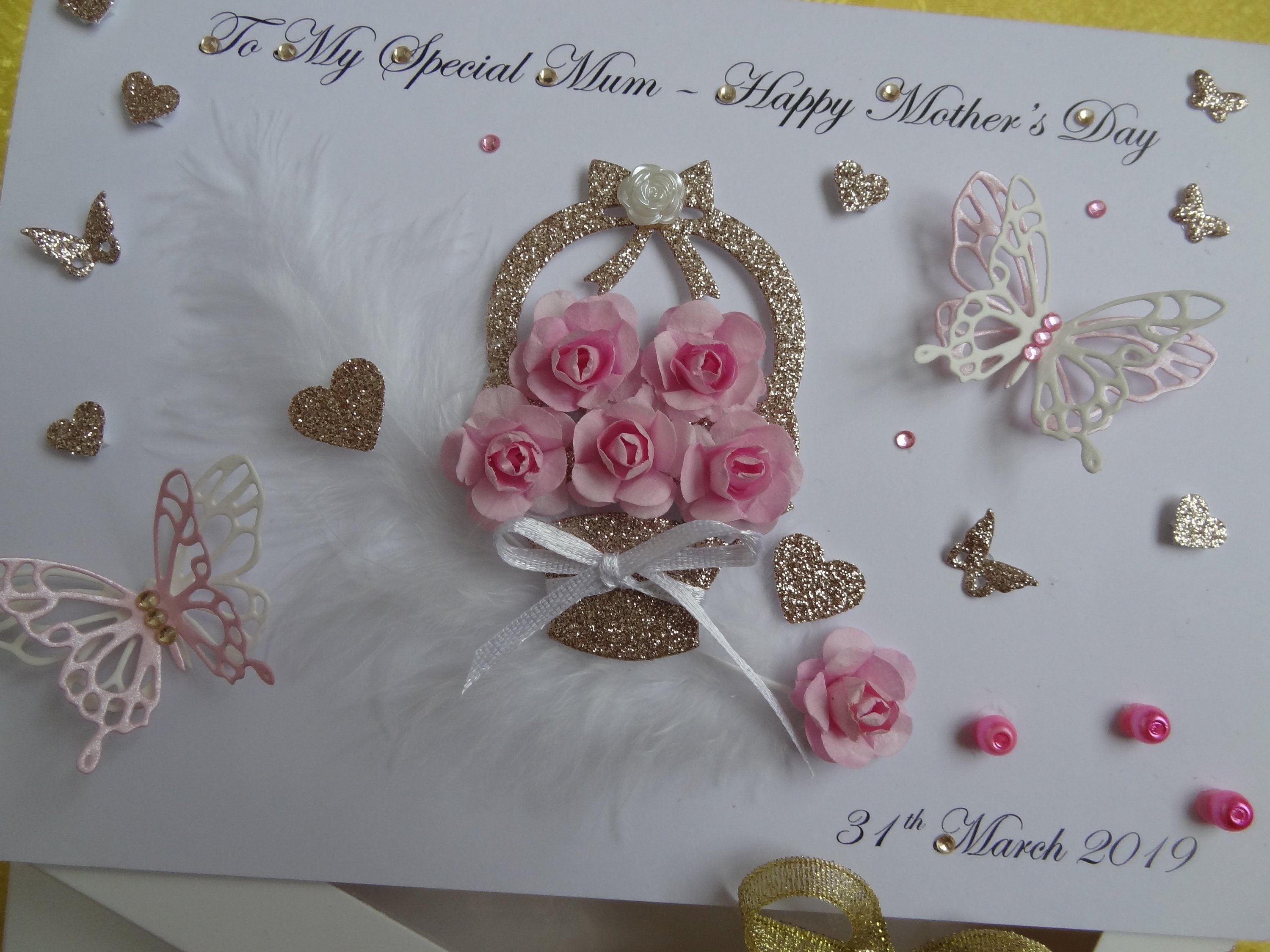 Mothers Day Gift Box 3D Personalised Handmade Card Birthday