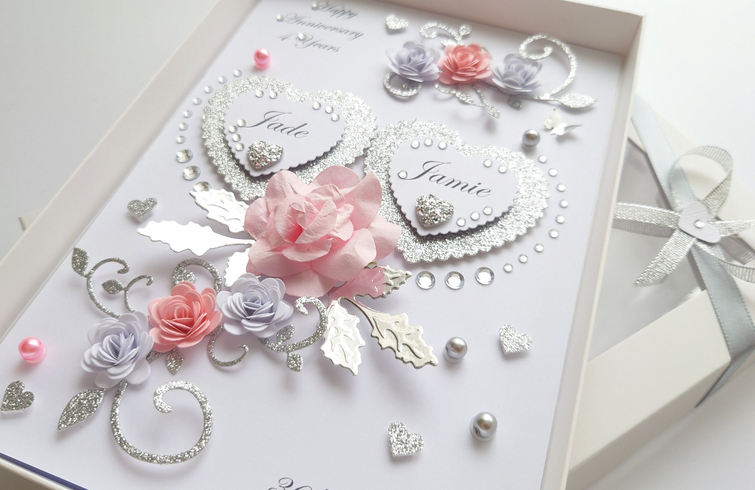 Handmade Personalised 3D Wedding Card / Anniversary / Engagement Card ...