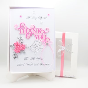 Bedankt - handgemaakte gepersonaliseerde 3D-kaartaandenken met GESCHENKDOOS