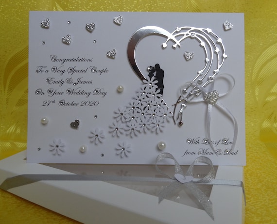 Handmade Personalised 3D Wedding Card / Anniversary / | Etsy