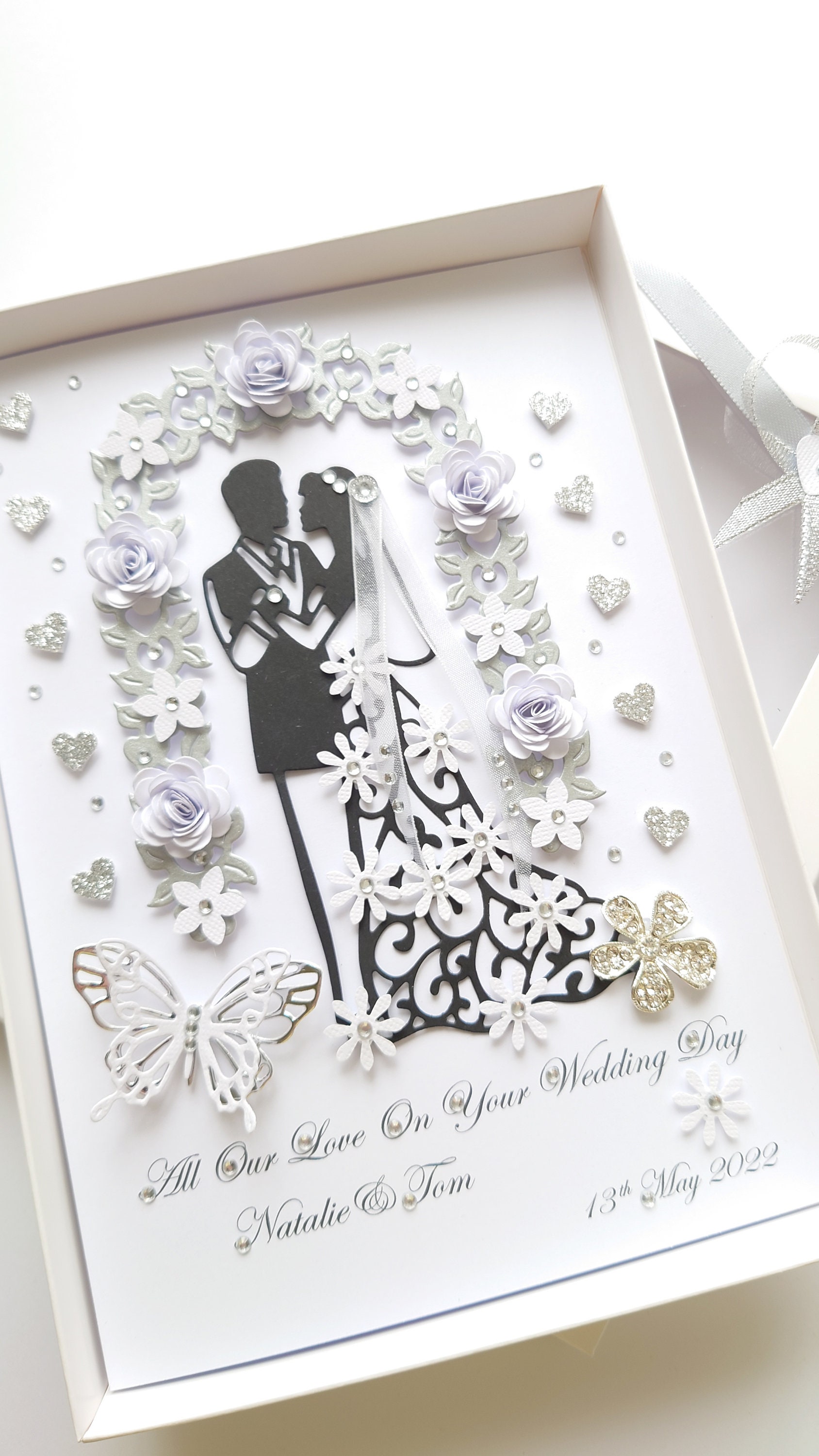 Handmade Personalised 3D Luxury Wedding Card / Anniversary Card With ...