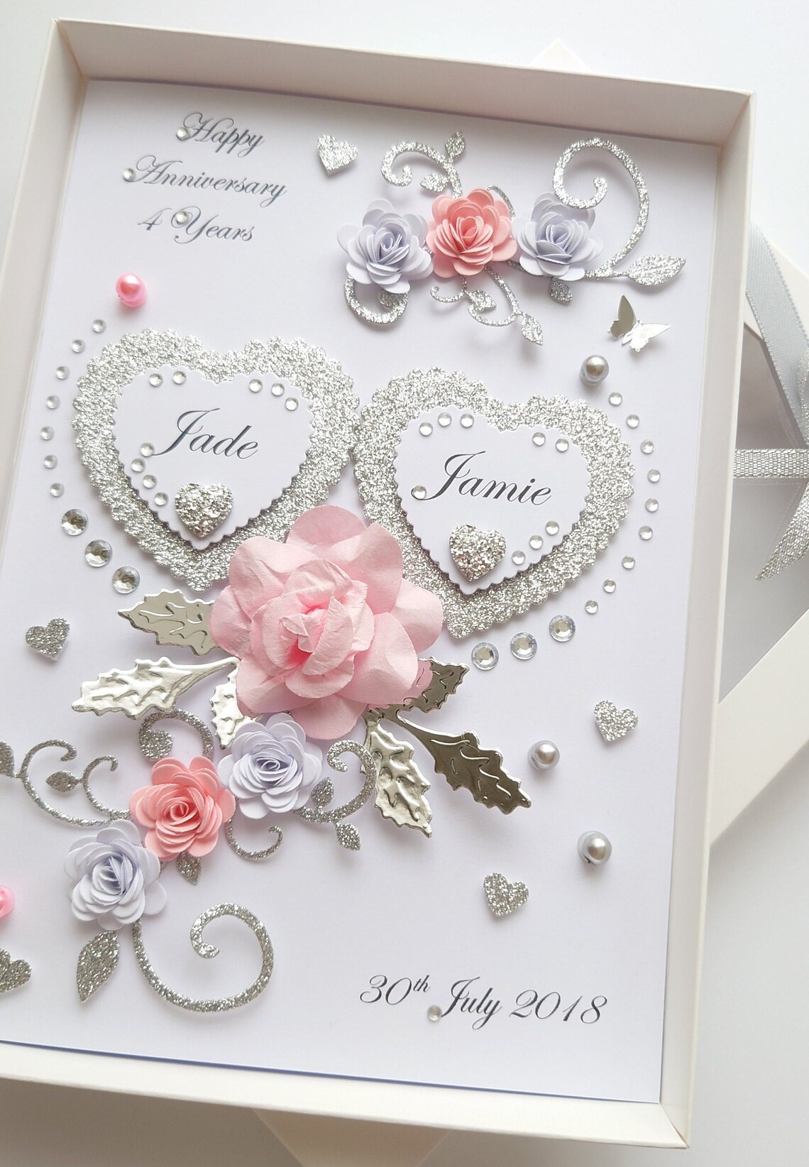 Handmade Personalised 3D Wedding Card / Anniversary / Engagement Card ...