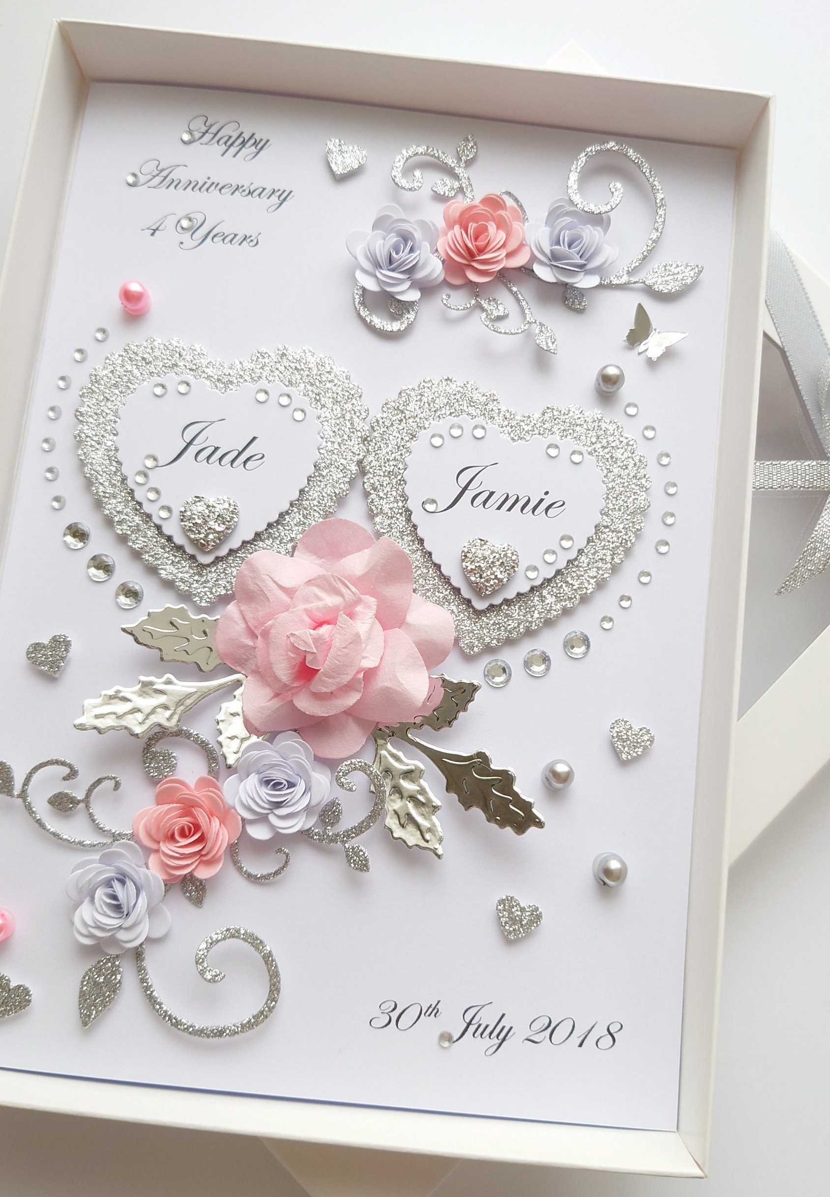 Handmade Personalised 3D Wedding Card / Anniversary / Engagement Card ...