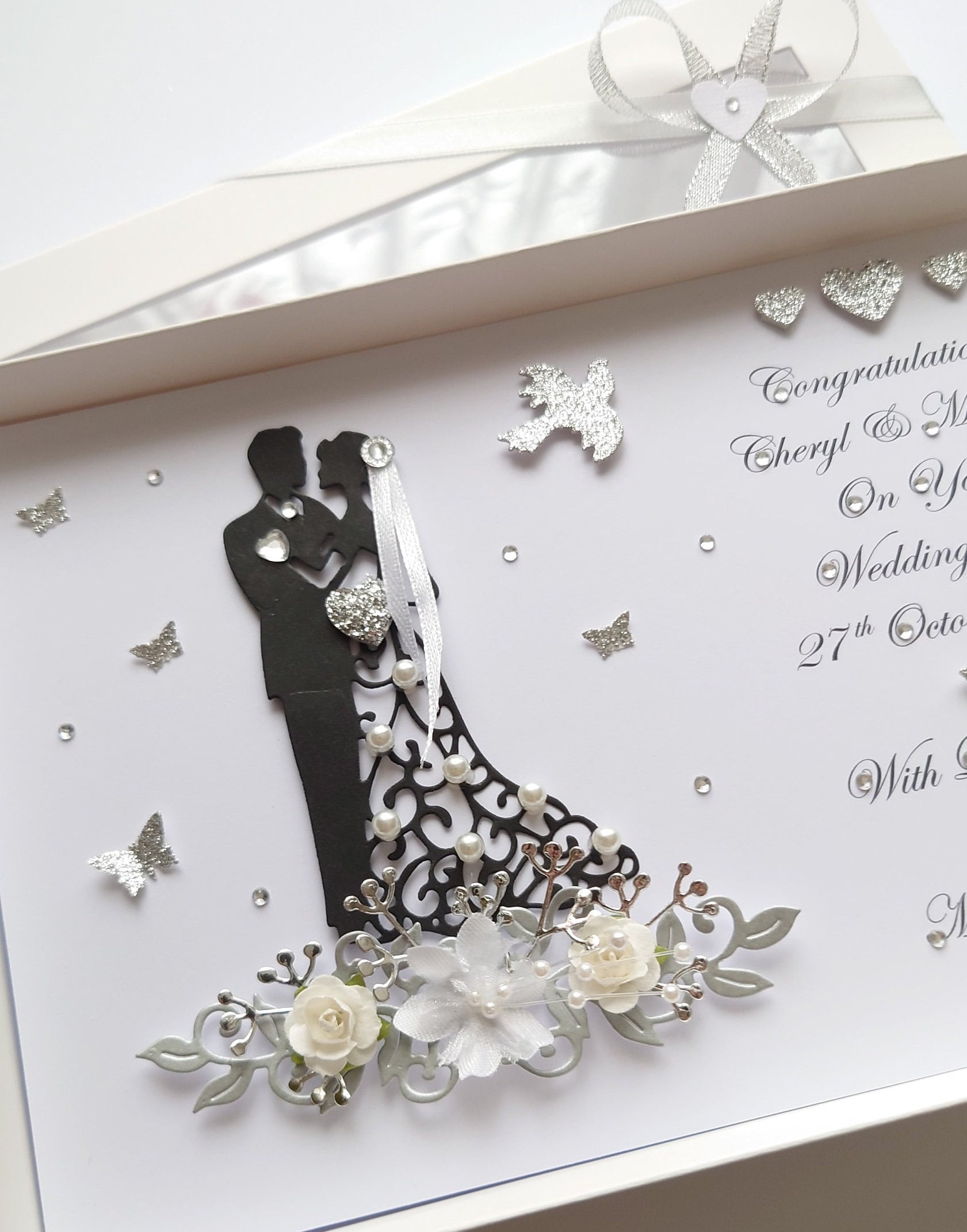 Handmade Personalised 3D Wedding Card / Anniversary / Engagement Card ...
