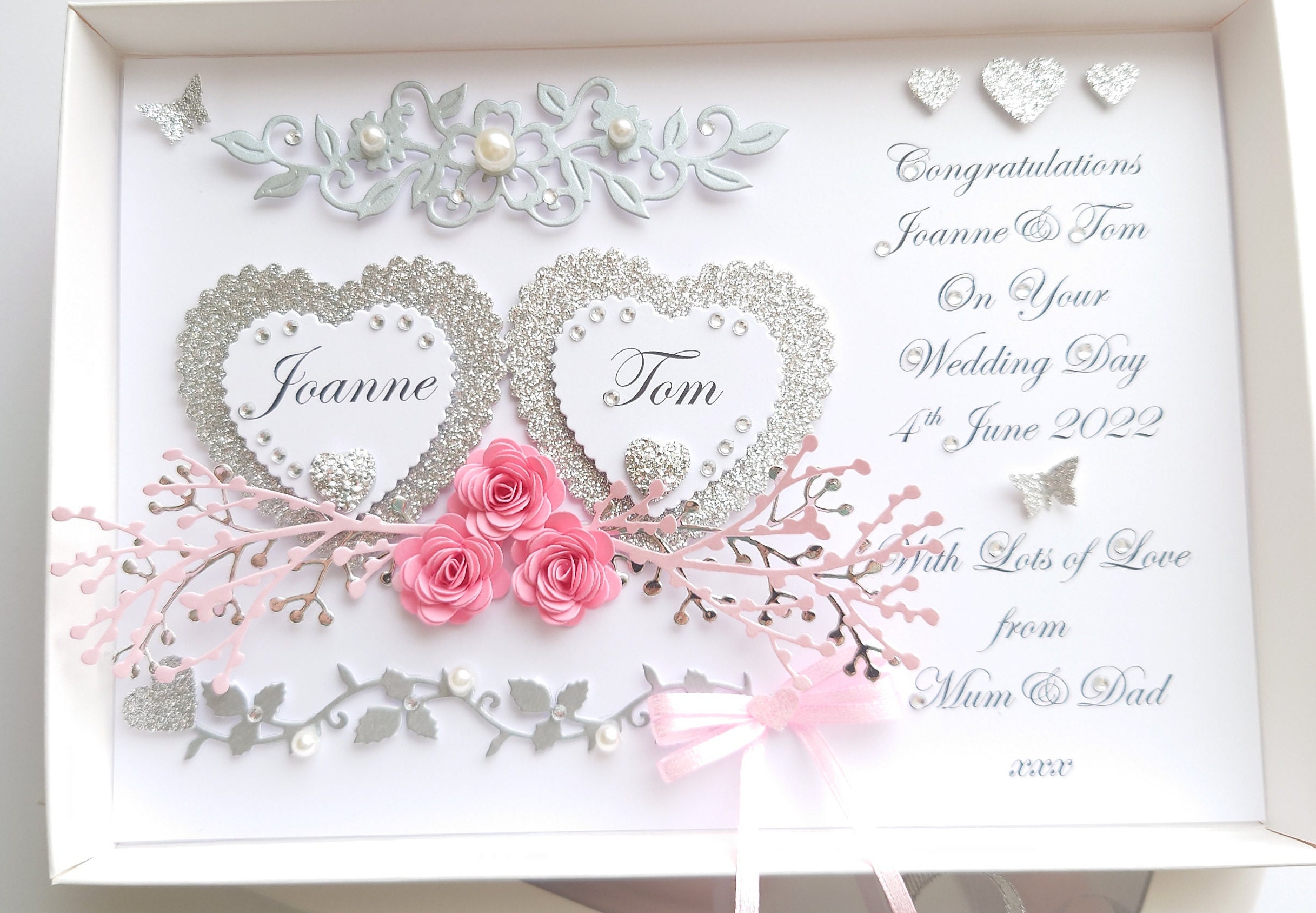 Handmade Personalised 3D Wedding Card / Anniversary / Engagement Card ...