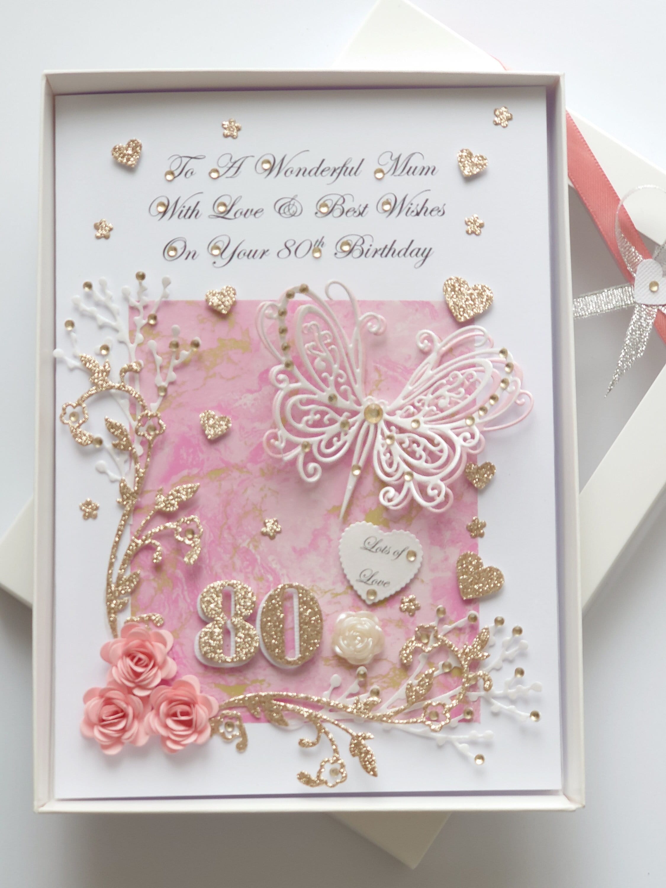 Luxury Boxed Handmade Birthday Card For Her - 'Sweetheart