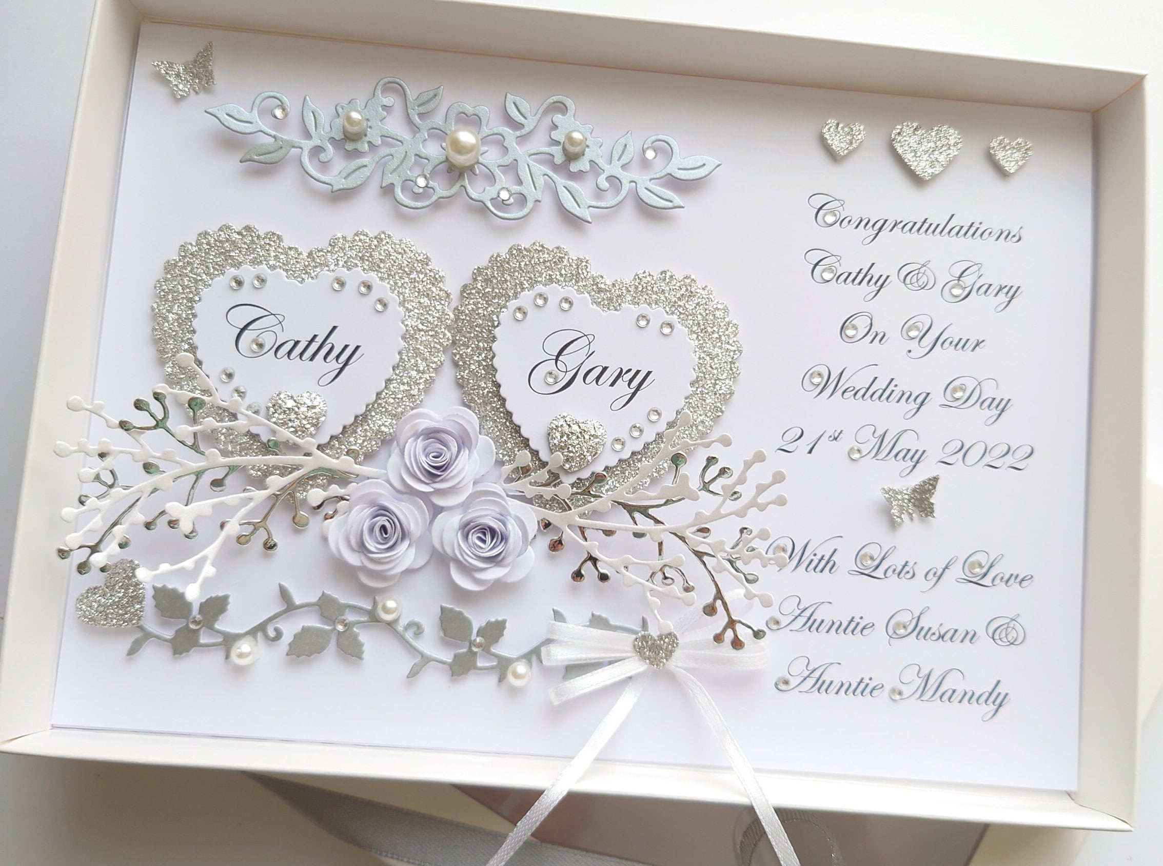 Handmade Personalised 3D Wedding Card / Anniversary / Engagement Card ...