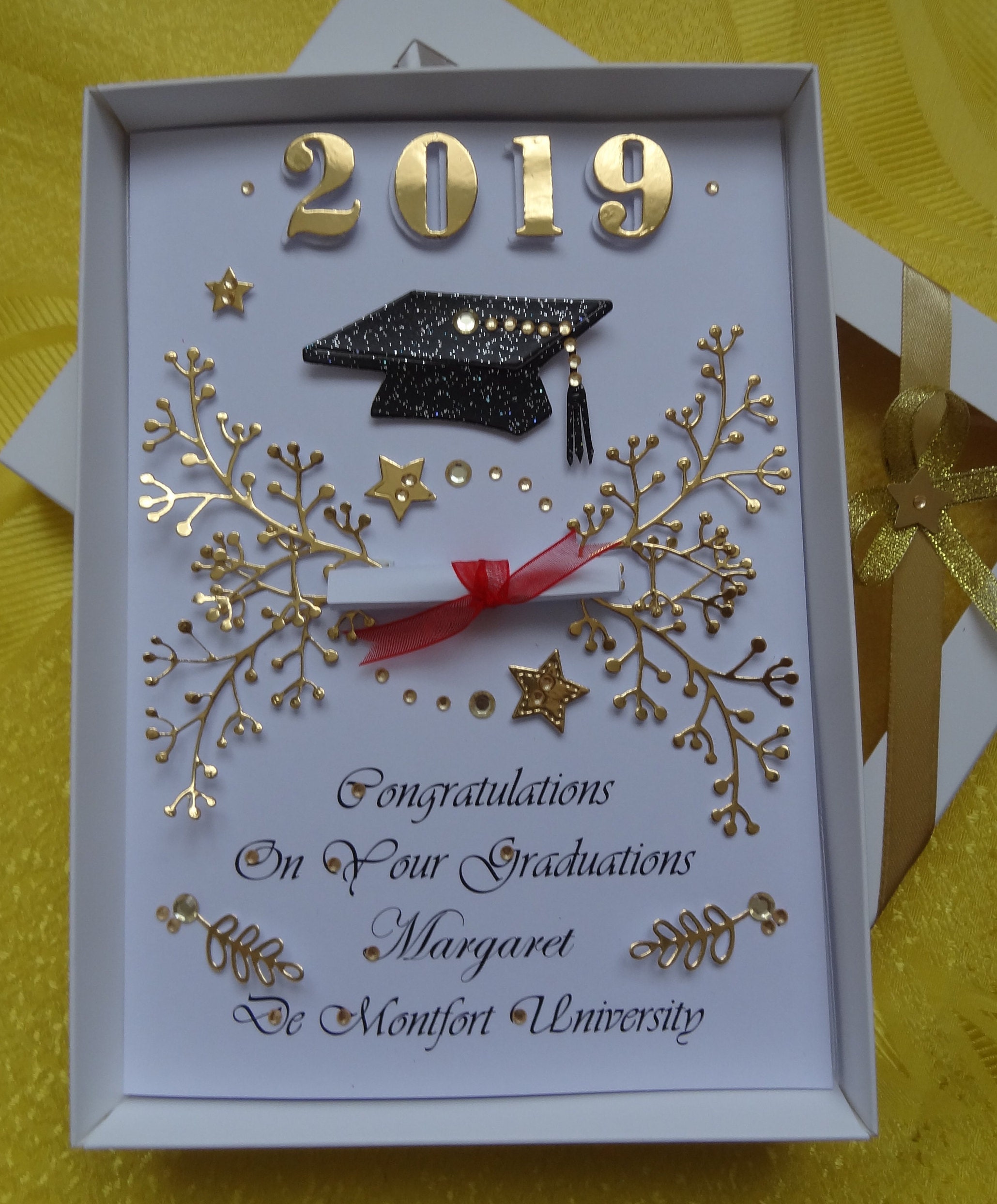 GRADUATION Handmade Personalised 3D Card / University / Keepsake With ...