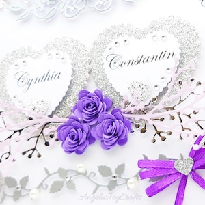 Handgefertigte personalisierte 3D Hochzeitskarte / Jahrestag / Verlobungskarte mit GESCHENKBOX