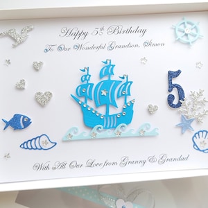 Handgefertigte personalisierte Luxus Geburtstagskarte JUNGE / Sohn Neffe Enkel / jedes Alter mit GIFT BOX