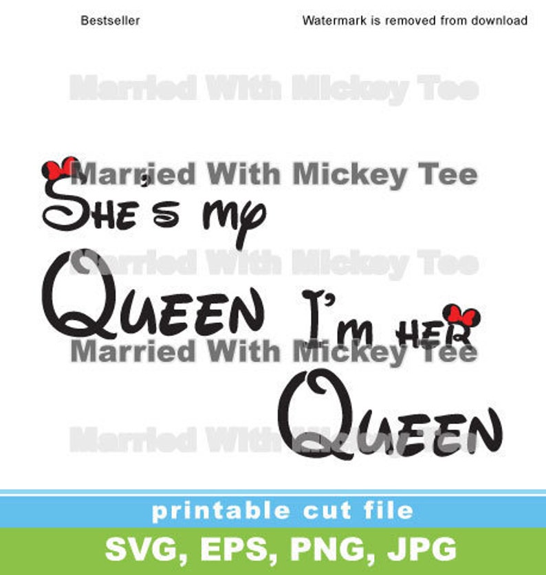 Download SVG She's my Queen and I'm her Queen Disney font | Etsy