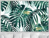 Palm Leaf Wall Art, Tropical Palm Leaves Canvas Print, Abstract Palm Modern Art, Jungle Leaves Art, Floral Artwork, Plant Home Decor