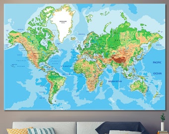 Weltkarte Wand Kunst Hausewarming Geschenk Geschenk Fur Ihn Etsy