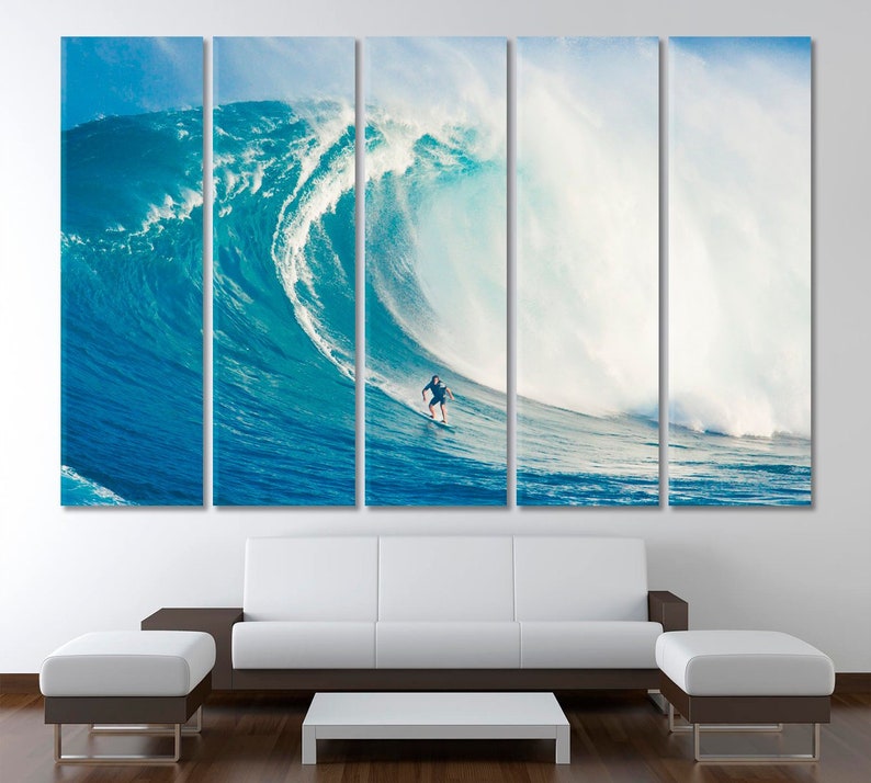 Ocean Waves Artwork Sea Wave Wall Art Surfer Wave Surfing Etsy