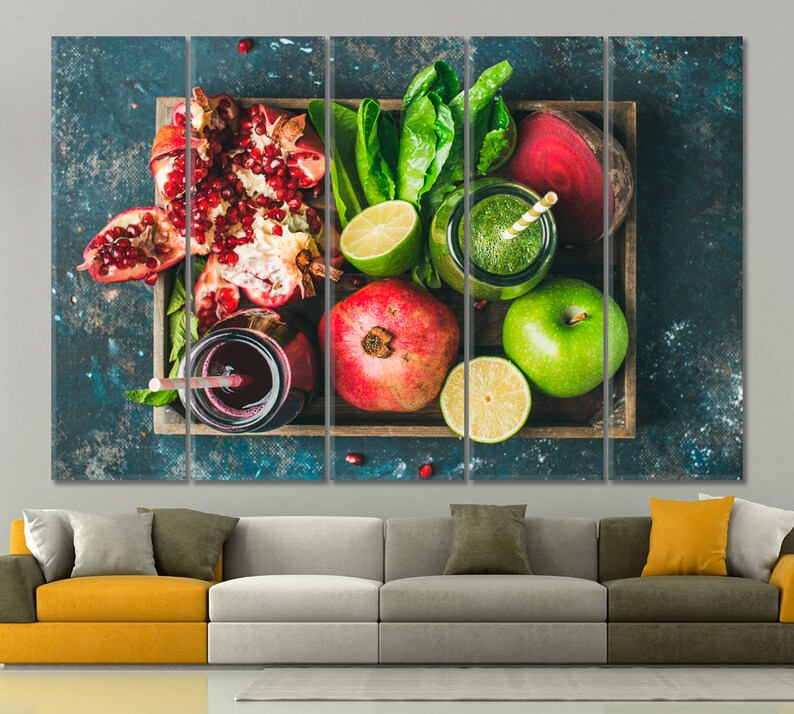 Fruits Wall Art Fresh Fruits Canvas Print Fresh Juice Etsy