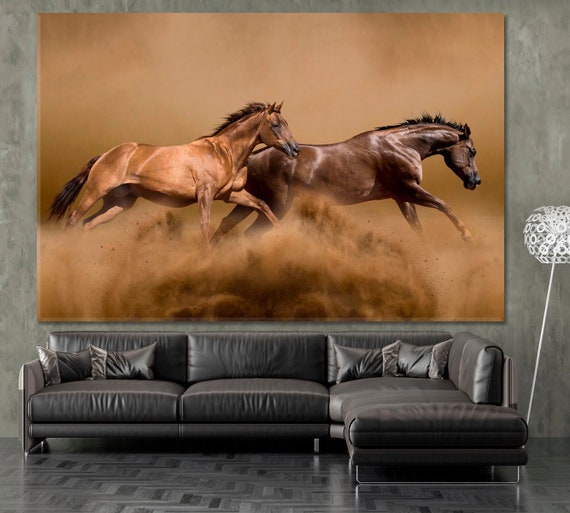 Wall Art Canvas Picture Print Running Horses