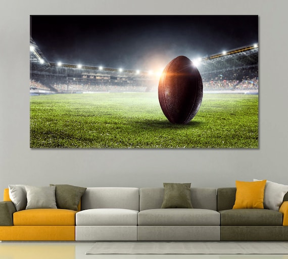 Football Canvas Rugby Canvas Football Wall Art American Etsy