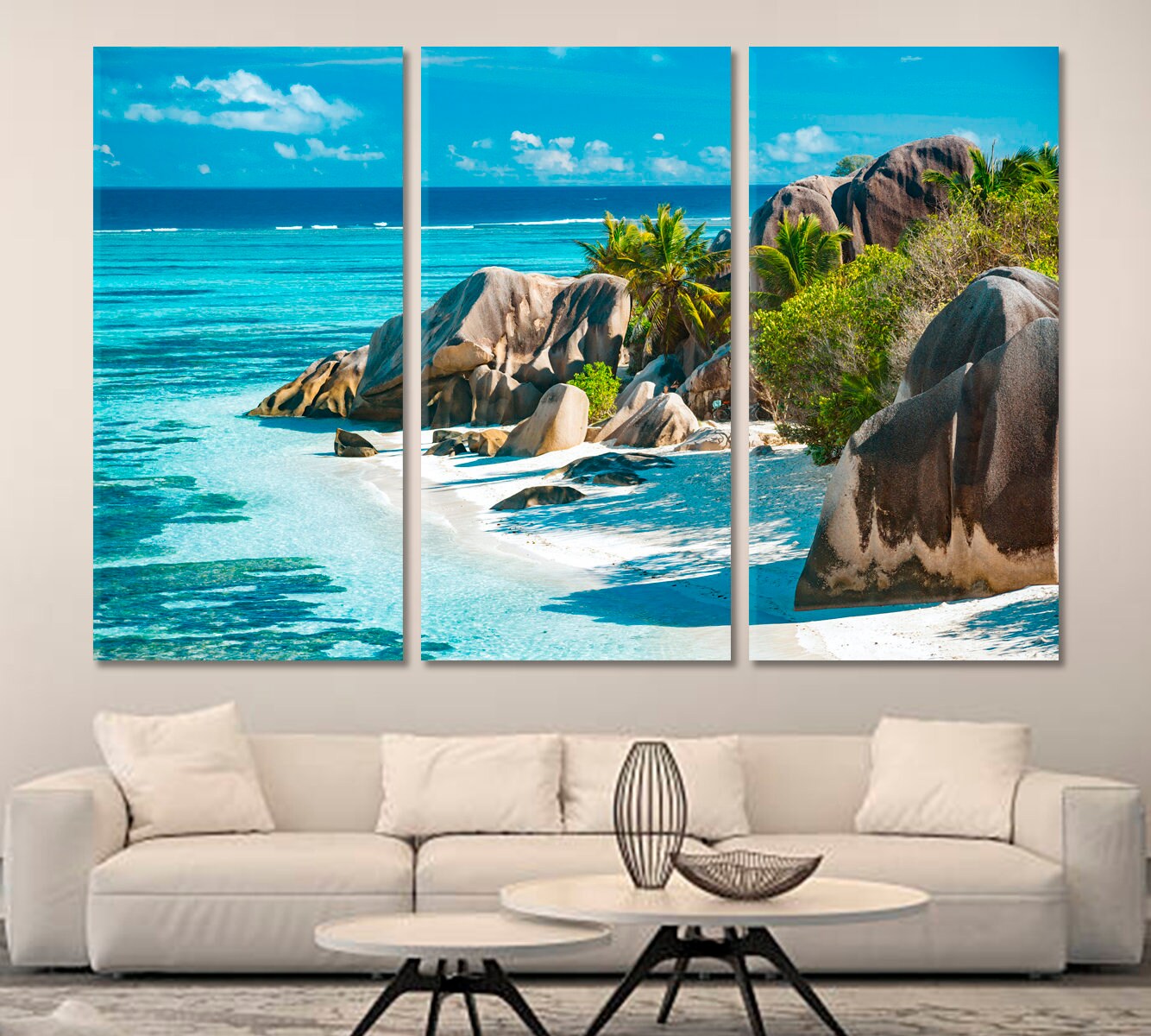 Tropical Beach Canvas Art Beach Wall Art Seascape Print Beach Etsy