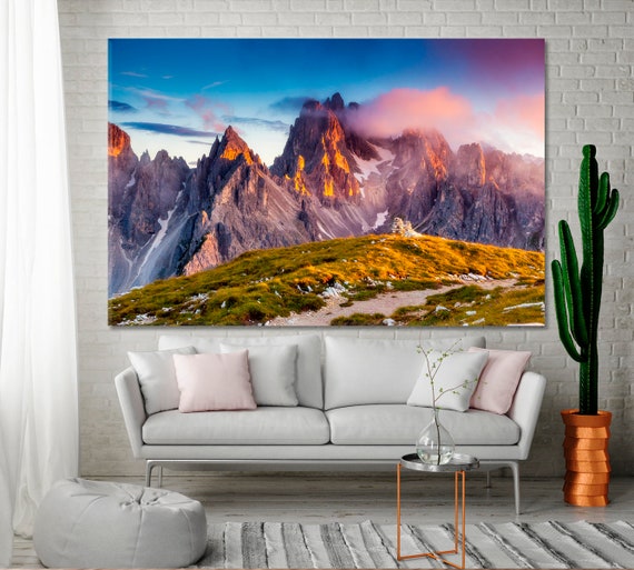 Mountain Canvas Print Nature Wall Art Italy Mountain Art Etsy