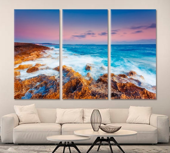 fishing beach sunset art print poster Australia modern COA by Andy Baker