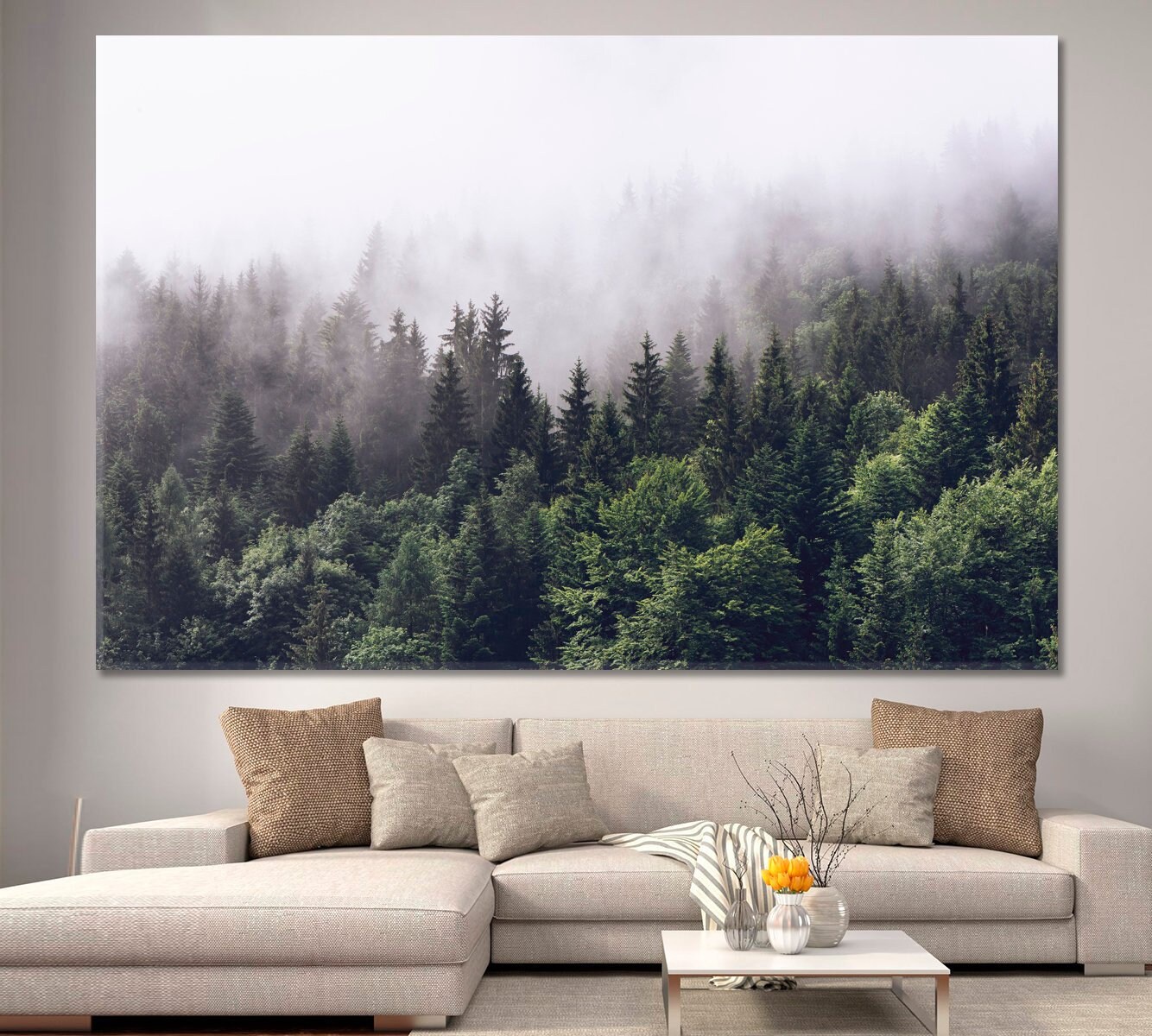 Trees Wall Art Trees Canvas Print Trees Large Wall Decor Etsy
