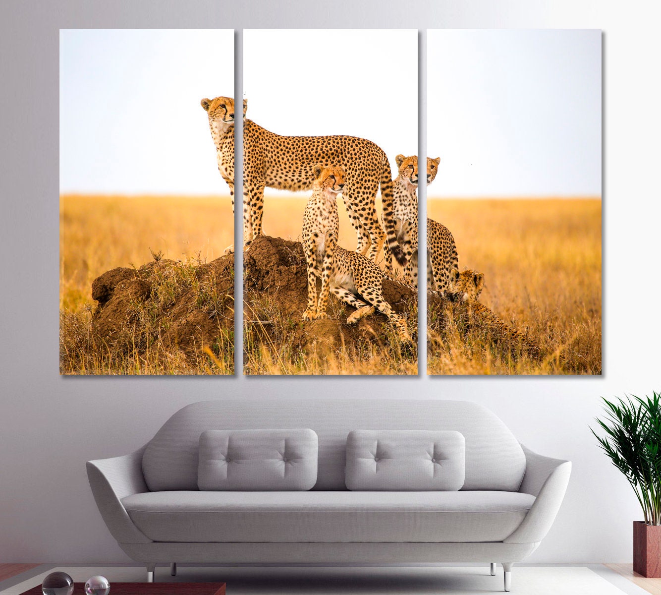 Cheetah wall art Cheetah canvas Cheetah canvas wall art Etsy
