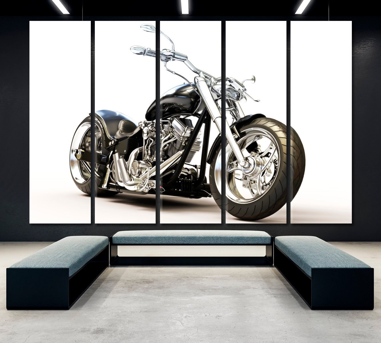 black chopper bike