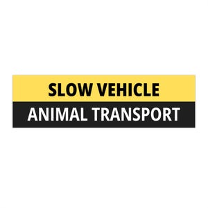 Animal Transport Bumper Stickers - Slow Vehicle Warning, Car Decor, Truck Accessories, Farm Vehicle Sticker, Safety Sign