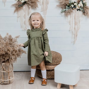 Olive green baby dress shop