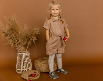 Girls jumpsuit, Harem loose overall, Linen dungaree, Many colors to choose
