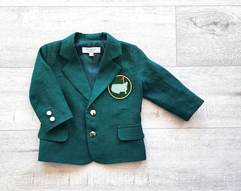 Green golf jacket, 1st Birthday blazer, Master green blazer