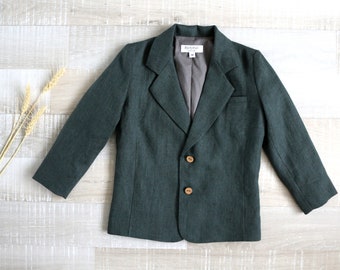 Boys linen blazers,  Page boy summer blazer, Ring bearer green jackets