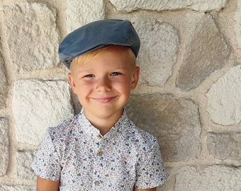 Newsboy cap, baby boy flat hat, toddler herringbone