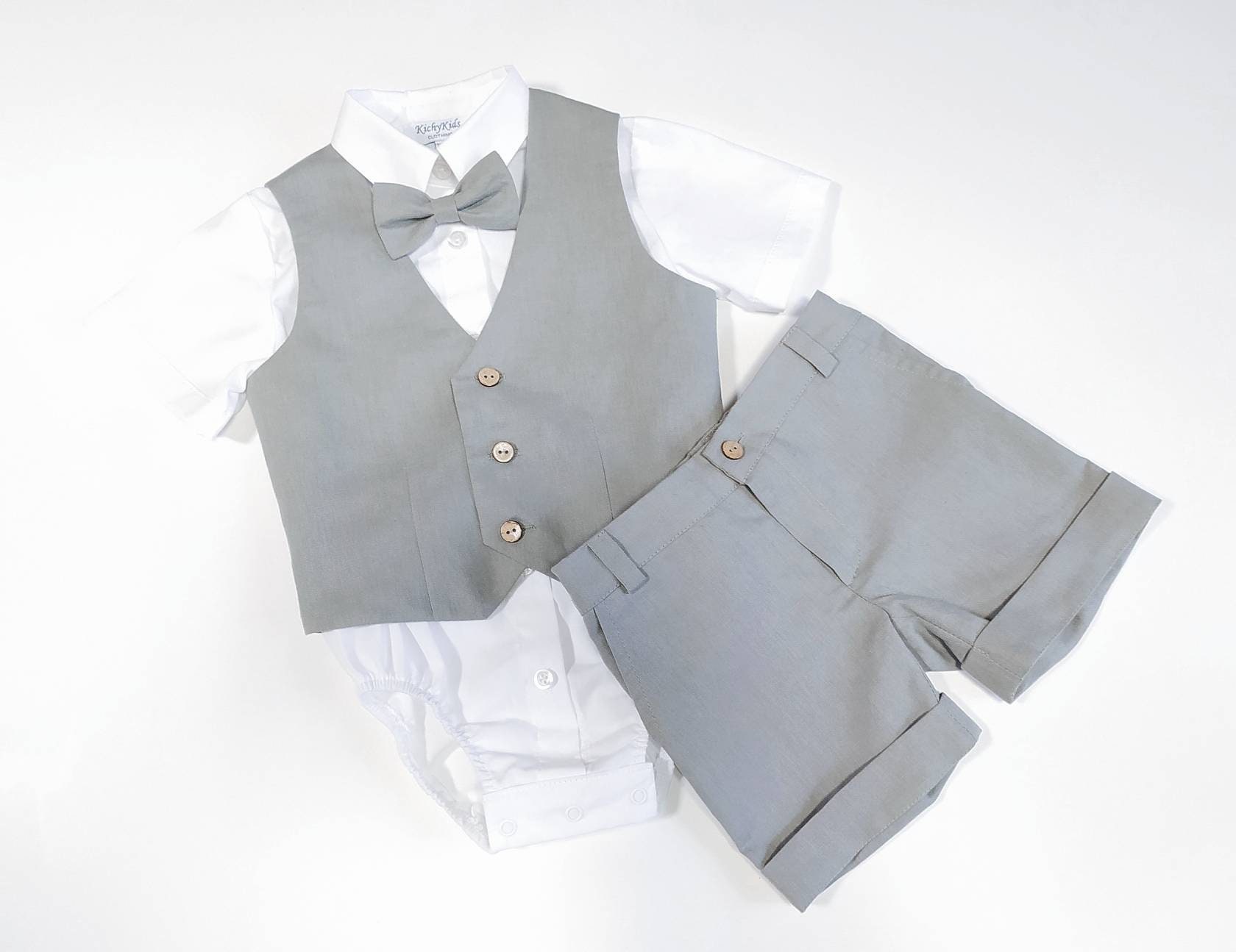 Baby Clothes A Eucalyptus Shorts Set Body Shirt Bow Tie - Etsy